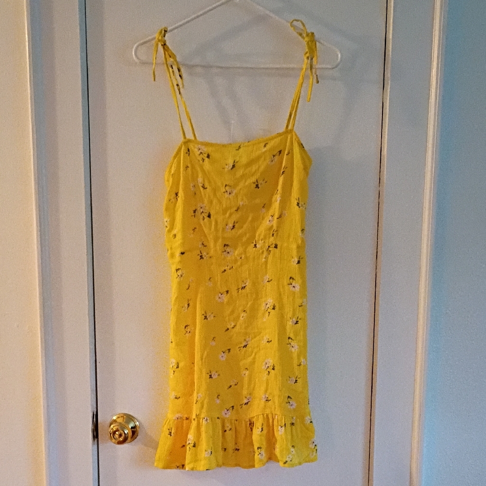 Yellow Floral Mini Dress